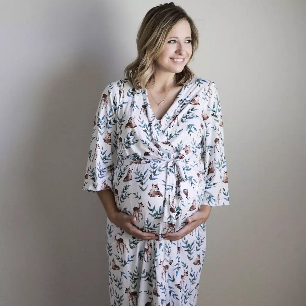 Bamboo Maternity Robe Set (Deer)
