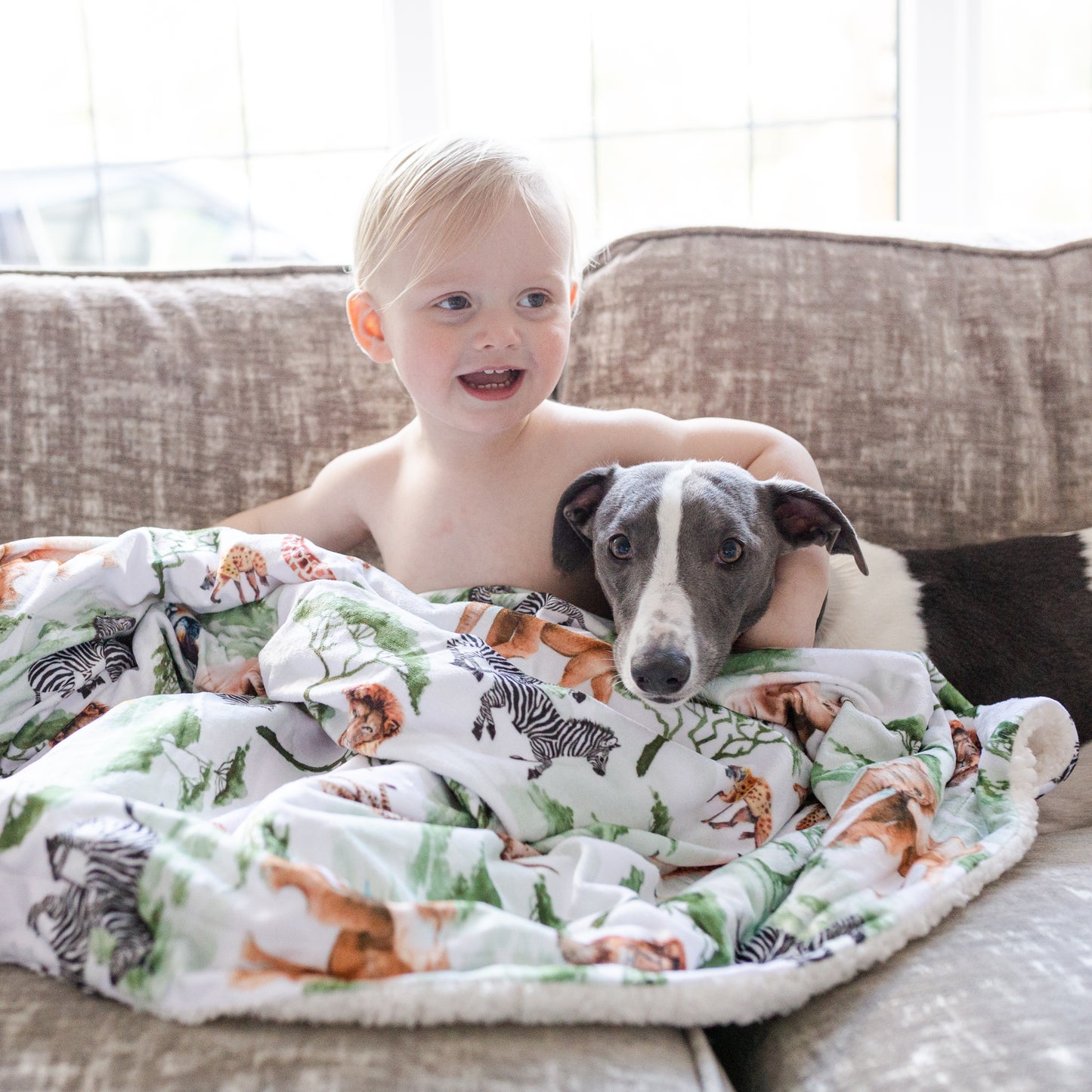 African Safari Sherpa Blanket