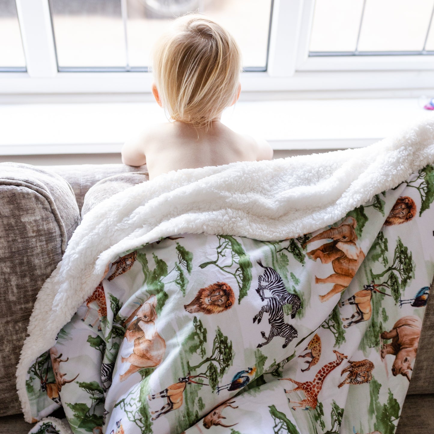 African Safari Sherpa Blanket