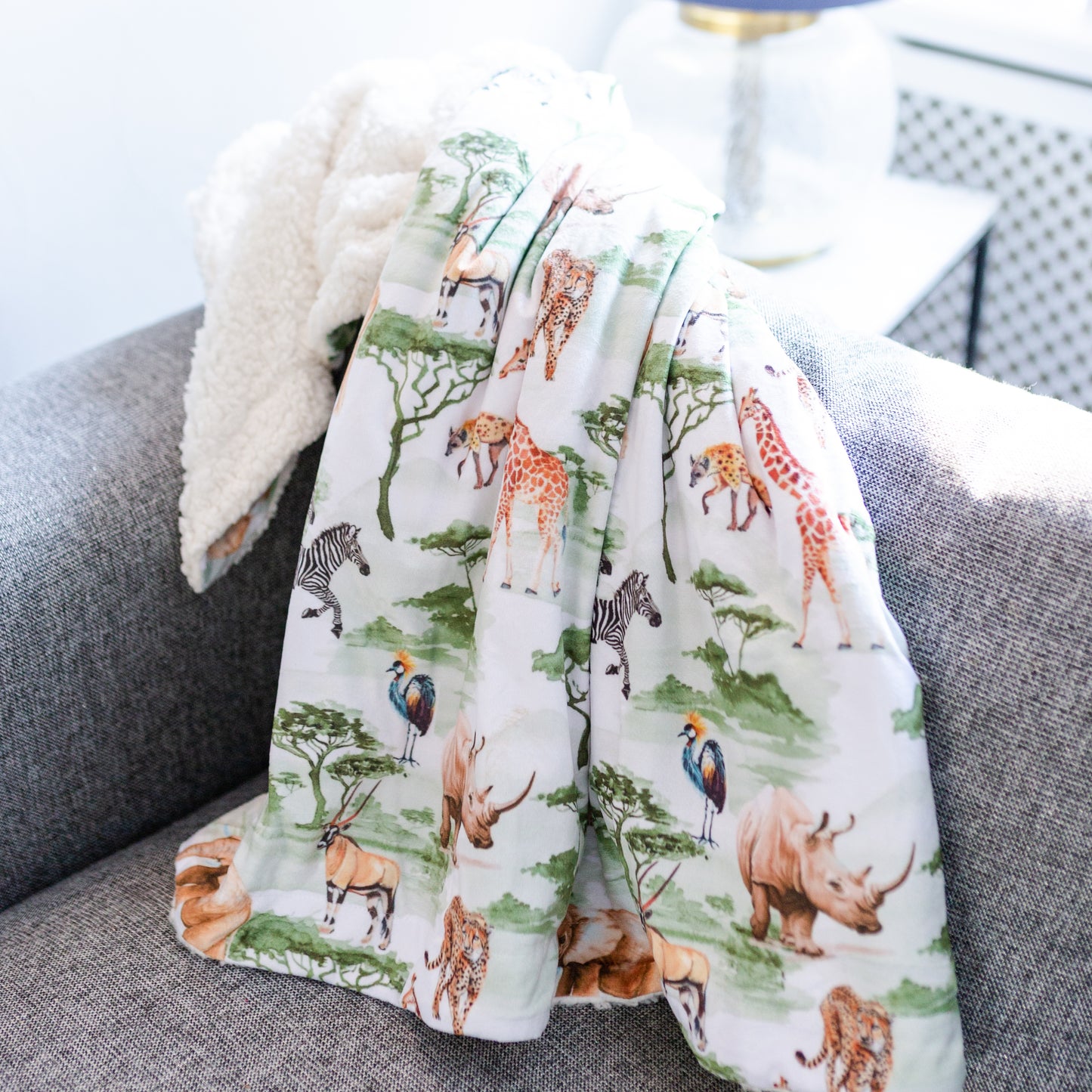 African Safari Sherpa Blanket