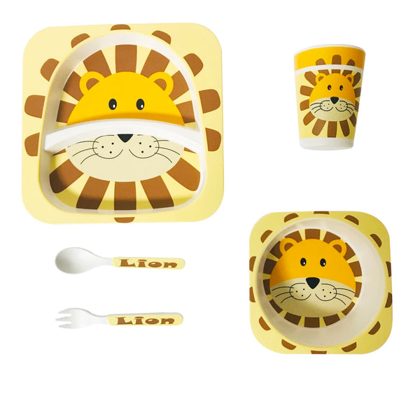 Lion Bamboo Dining Set (Yellow)